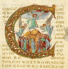 Illumination from the Drogon Missal (Metz), ca. 845-855 AD.